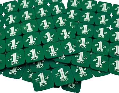 Immagine prodotto di Monete fragili biodegradabili CombiCraft in fecola di patate - verde - Ø29mm - 1000 pezzi