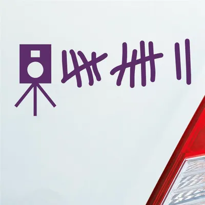 Produktbild von Auto Aufkleber   Strichliste Tuning 15x6,5 cm Lila Sticker Heckscheibenaufkleber