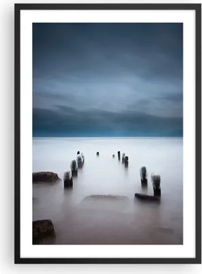 Produktbild von Gerahmtes Poster - Schwarzer Rahmen - Wellenbrecher Nebel Nacht - 50x70 cm - Wand Bild - Wanddeko - Wandbilder - Kunstposter - Wandposter - Bilderrahmen - Bilder - Kunstdruck - P2BPA50x70-4416