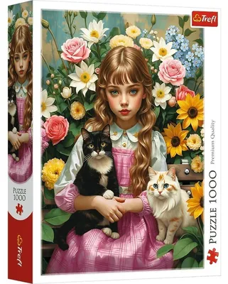 Produktbild von Puzzle Trefl 1000 Teile Mädche Mit Katze