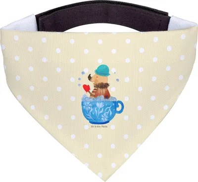 Produktbild von Mr. & Mrs. Panda Hundeschal Nachtfalter Schaumbad - Gelb Pastell - Geschenk, Halstuch Hund, WC, Bad, Tasse, Badezimmer, Hundehalstuch, Tuch, Baden, Hunde, Für, Ziele