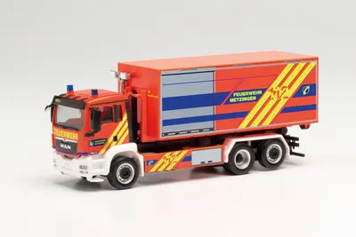 Produktbild von Herpa MAN TG-X XL Abrollcontainer-LKW Feuerwehr Metzingen 096768