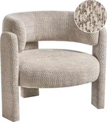 Produktbild von BELIANI Gemütlicher Sessel in Hellbeige mit Polyester-Chenille-Bezug moderner bequemer Sitz geschwungene Rückenlehne skandinavischer Stil
