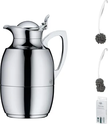Image de alfi JUWEL Isolierkanne chrome plated – Vorteilsset mit Reinigungsbürste CLEAN FIX 30 cm | HAN 1918000065 | EAN 4002458535208