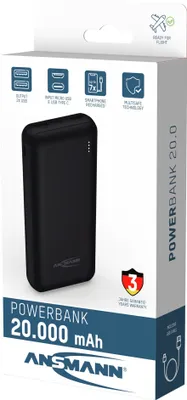 Produktbild von ANSMANN Mobiler Zusatzakku PB212 20.000 mAh schwarz