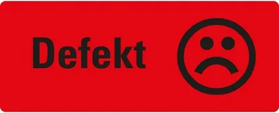 Produktbild von Dreifke® Aufkleber I Organisationsetikett Defekt, mit Pikto, rot, Haftpapier,...