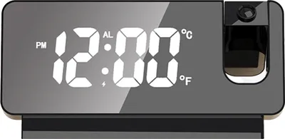 Zdjęcie produktu dla Przenośny budzik projekcyjny, temperatura, data, duży ekran, cyfrowy zegar LED, projekcja na suficie i ścianie, projektor 180′ã, zegar nocny zasilany przez USB, cichy zegar do domu, sypialni, biura, dekoracja biurka