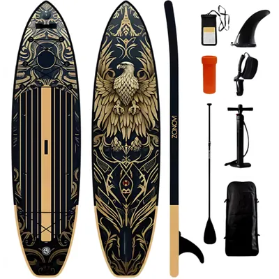 Produktbild von Zonovi SUP-Board Aqua Eagle - Tragfähigkeit 160 kg - Aufblasbares Paddle-Board - Komplette Set -