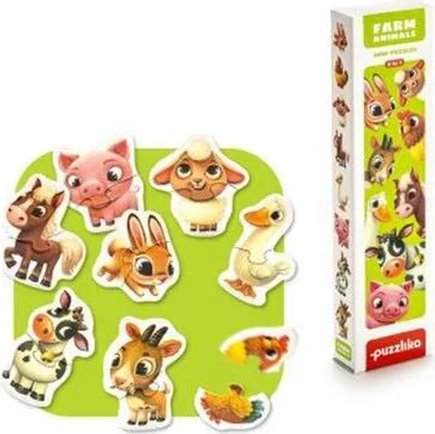 Produktbild von Puzzlika Puzzle - Bauernhof Tiere - 8x 2 Teile