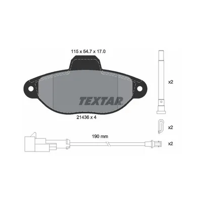 Produktbild von Textar Bremsbeläge vorne für Fiat 500 Ford KA 1,2 + LPG