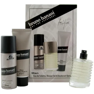Produktbild von Bruno Banani Geschenkset 1 Set = 1 x 50ml EdT + 1 x 50ml Deo + 1 x 50ml Duschgel