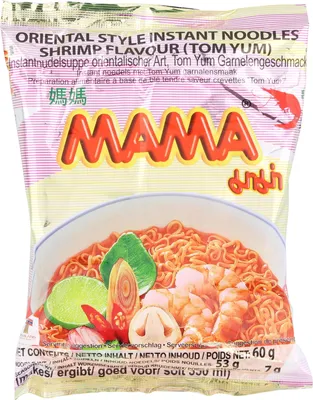 Produktbild von MAMA Instant Nudeln mit Garnelen Tom-Yum Geschmack 60g