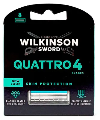 Produktbild von Wilkinson Quattro 4 Skin Protection Rasierklingen, 8er Pack x 10