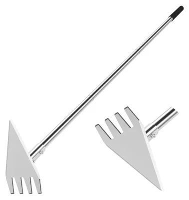 Immagine prodotto di Attrezzo 2-in-1 per giardinaggio con manico telescopico regolabile - Sarchiante in acciaio inossidabile