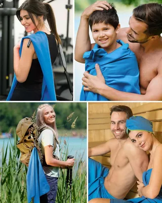 Produktbild von Famanu Mikrofaser-Handtuch kompakt ultraleicht & schnell trocknend - 100x200cm - Blau