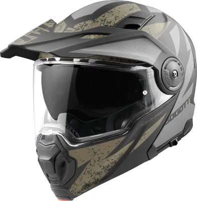 Obrázek produktu pro Přilba Bogotto FG-102 Safari z laminátu, skládací enduro přilba, matná černá/šedá/hnědá, velikost M