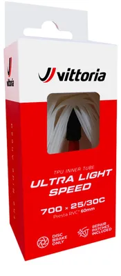 Image de Chambre à air Vittoria Ultra Light Speed, 700x25/30, valve Schrader (SV), 60mm - Ultra légère et rapide.