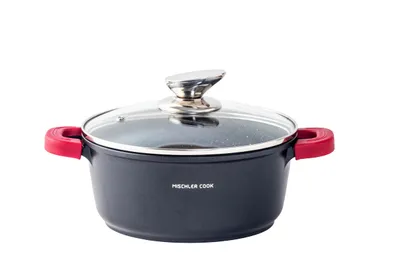 Image de cuisinière 20 cm aluminium/verre 2,5 litres noir 2 pièces