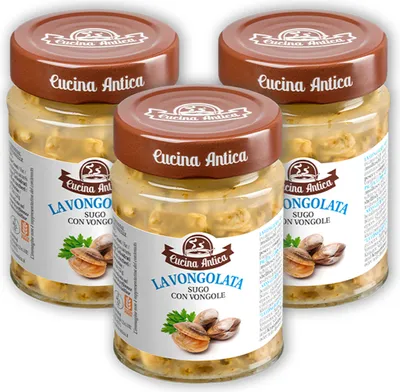 Image de Cucina Antica - La Vongolata sauce aux palourdes - 3 x 200 g