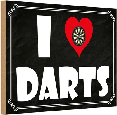 Produktbild von vianmo Holzschild 20x30 cm i Love Darts Sport Hobby