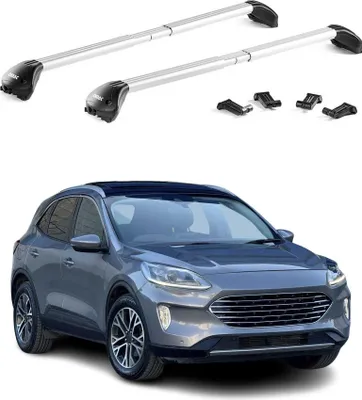 Image de Barres de toit transversales pour Ford Kuga 2020-2025 Alu Gris Argenté 2x ABE