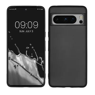 Produktbild von kwmobile Case kompatibel mit Google Pixel 8 Pro Hülle - Schutzhülle aus Silikon metallisch schimmernd - Handyhülle Metallic Grau