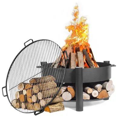 Produktbild von SET: Feuerschale MONTANA 80 cm mit Grillrost 80 cm mit 4 Griffen