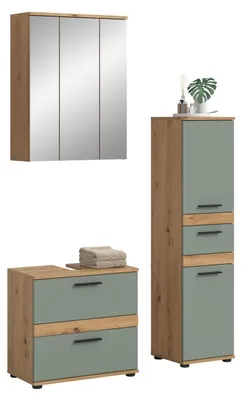 Produktbild von xonox.home Badkombination Blake Salbei / Artisan Eiche Nachbildung 110 x 191 x 34 cm