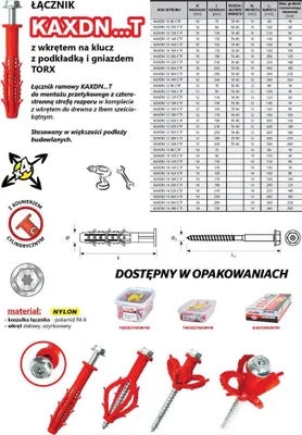 Obrázok produktu pre Kołek Ramowy Wszechstronny Kaxdn 10*80Mm Nylon