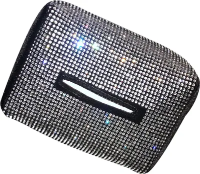 Produktbild von Strass-Auto-Taschentuchhalter, modisch, zum Anklipsen, universelle Rücksitzbox für Armlehne, farbenfroher Stil