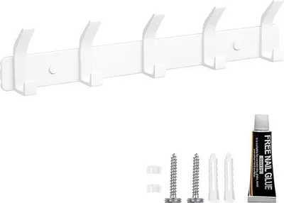 Produktbild von Famanu Kleiderhaken Wandgarderobe mit 5 Haken - Weiß