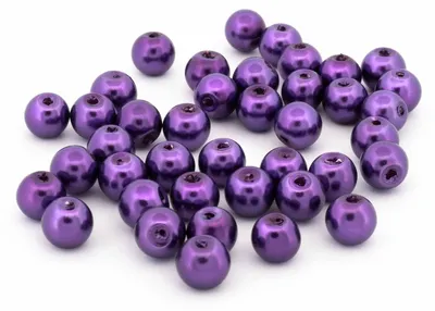 Produktbild von Vintageparts Glaswachsperlen violett rund 6 mm für Armbänder und Ketten, 50 Stück