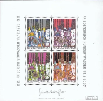 Produktbild von Briefmarken Österreich 2000 Mi Block15 (kompl.Ausg.) gestempelt Hundertwasser
