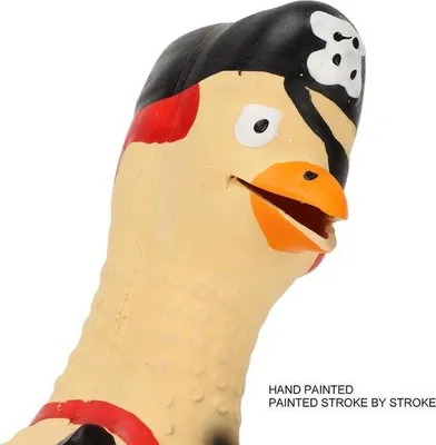 Productafbeelding van Interactief honden speelgoed - Latex - Bijtbestendig - Elastisch - Knarsend - Geschikt voor kleine en middelgrote honden - Piratenkip