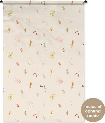 Produktbild von MuchoWow® Wandteppich Wandbehang Blumen - Pastell - Pflanzen 120x180 cm Tapisserie Dekoration Wandtuch - Schlafzimmer - Dekorationen für das Haus