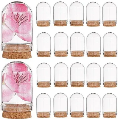 Produktbild von Mini Glasdisplay mit Holzfußplatte