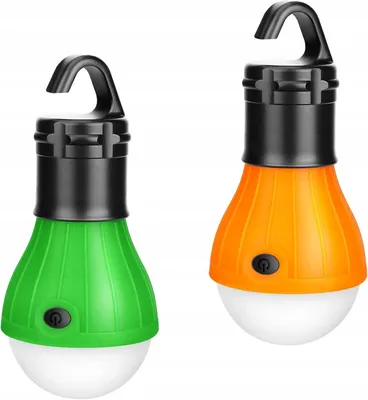 Zdjęcie produktu dla Lampka LED żarówka turystyczna do namiotu haczyk 3 tryby 2 szt