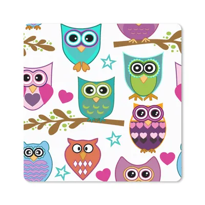 Produktbild von MuchoWow® Mauspad Mousepad Design - Eulen - Tiere 30x30 cm - Mousepads - Maus Mat - Pad - Mausunterlage - Gaming