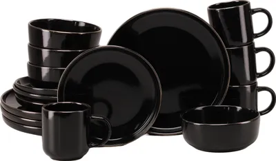Produktbild von CreaTable, 24783, Nordic Festive Schwarz, Kombiservice 16-tlg, Steinzeug
