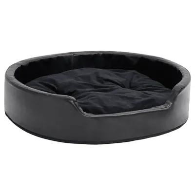 Produktbild von vidaXL Hundebett Schwarz 79x70x19 cm Plüsch und Kunstleder