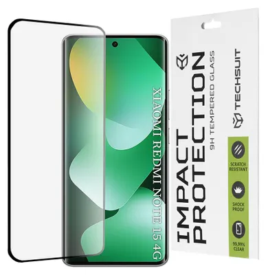 Obrázek produktu pro Techsuit – 111D Full Cover / Full Glue Glass / 3D Curved Screen tvrzené ochranné sklo pro Xiaomi Redmi Note 15 4G – černé