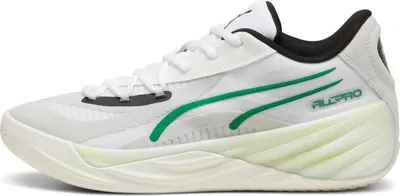 A side view of a Puma All-Pro NITRO basketball shoe.
