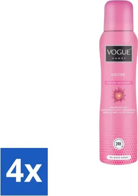 Zdjęcie produktu dla Dezodorant perfumowany Vogue Adore 150 ml - opakowanie wartościowe - 4 sztuki