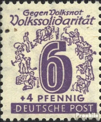 Produktbild von Briefmarken Sowjetische Zone (All.Bes.) 1946 Mi 141III, o und l von Volkssolidarität ausgebuchtet gestempelt Volkssolidarität