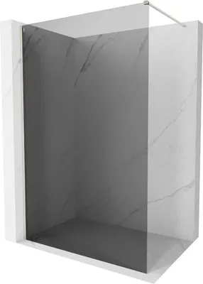 Produktbild von Mexen Kioto-X Duschwand Walk-in 130 x 200 cm, Grafit 10 mm, Gebürsteter Nickel - 800-130-101-97-40-X