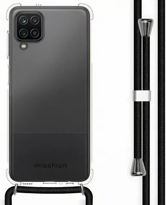 Zdjęcie produktu dla imoshion Przezroczyste etui z paskiem na Samsunga Galaxy A12 – czarne