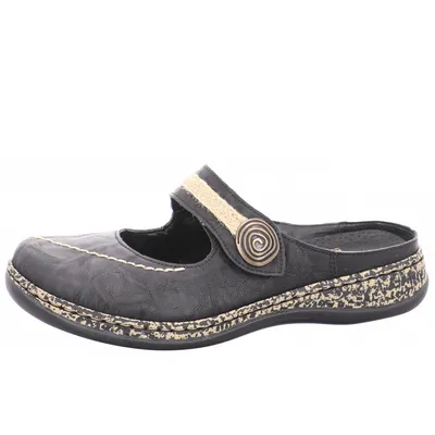 Productafbeelding van Rieker damessandalen/clogs, model 46391, maat: 39 EU, kleur: zwart