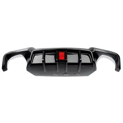 Immagine prodotto di "Paraurti posteriore - Per BMW Serie 5 F10 M Sport 2010-2016 - Accessori auto - Diffusore - Carbon look - Con LED"