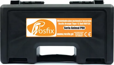 Zdjęcie produktu dla Rosfix Set Orange Tiger ROT12L – 12-liniowy Laser Krzyżowy ze Statywem 43 – 120 cm, Drążkiem Teleskopowym 350 cm, Uchwytem Ściennym, Tarczą Celowniczą