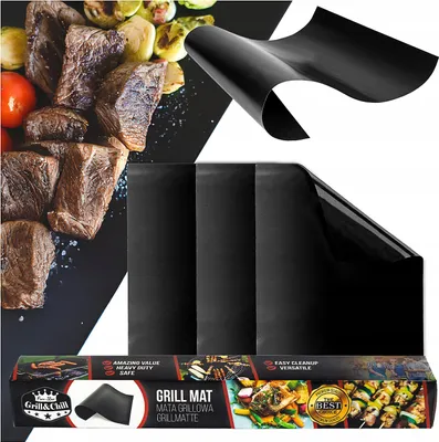 Produktbild von Teflon Grillmatten 3er Set 40x30 cm – wiederverwendbare Antihaft Back- und Grillmatten für Gas- und Elektrogrill